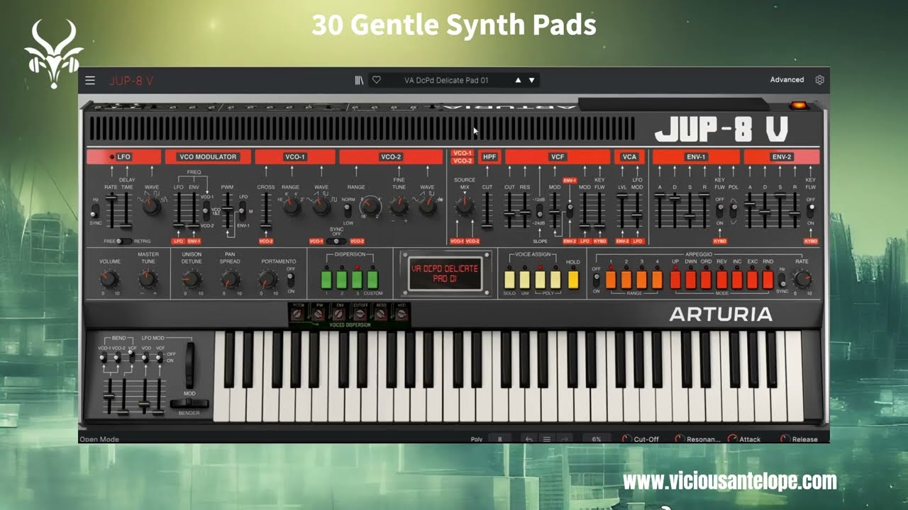 Vicious Antelope - Arturia Jup-8 V4 Synth Presets - Delicate Pads