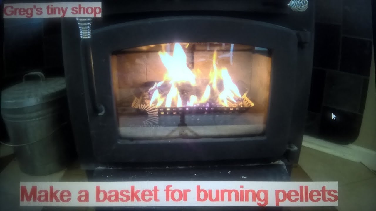 How to make a basket for burning pellets in a wood stove.