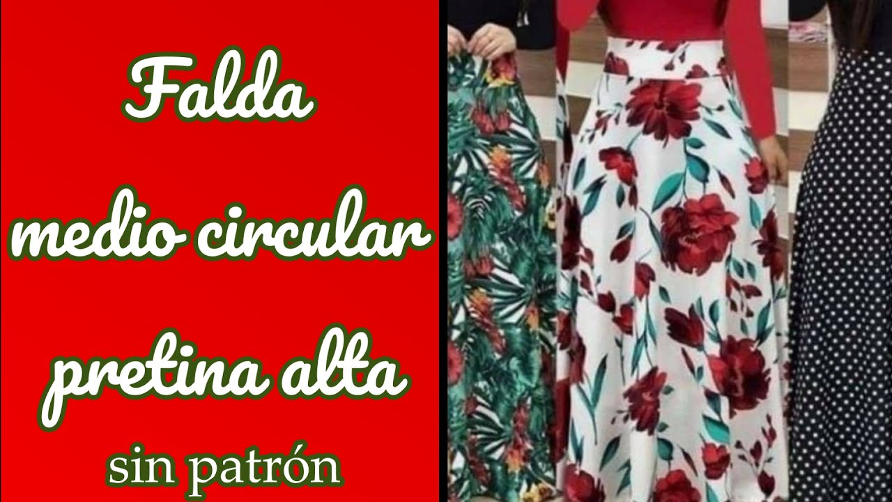 Cómo hacer una falda | pretina alta | medio circular | sin patrón