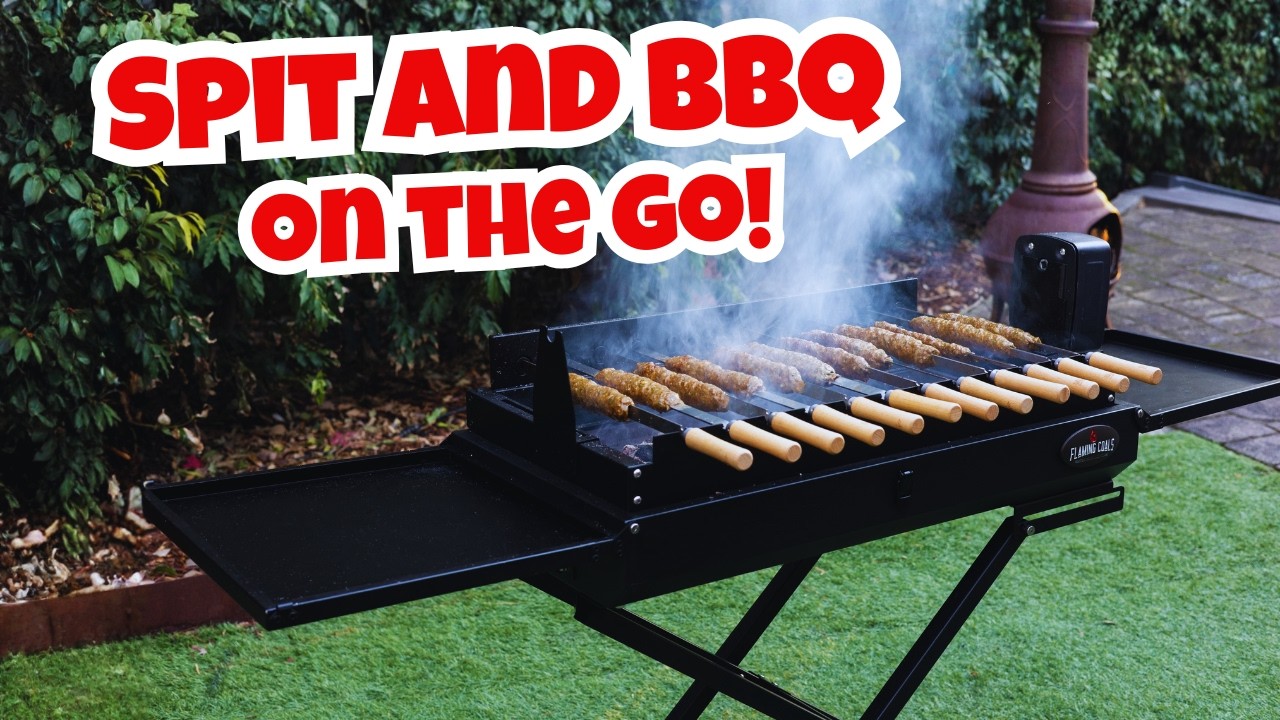 Portable Charcoal Mangal BBQ Review | Rotating Kebab Grill & Camping Battery Rotisserie