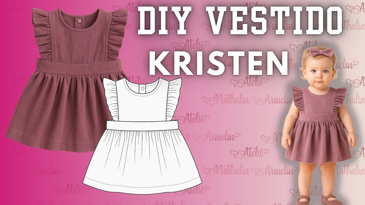 Vestido kristen Infantil | Passo a Passo + Molde PDF