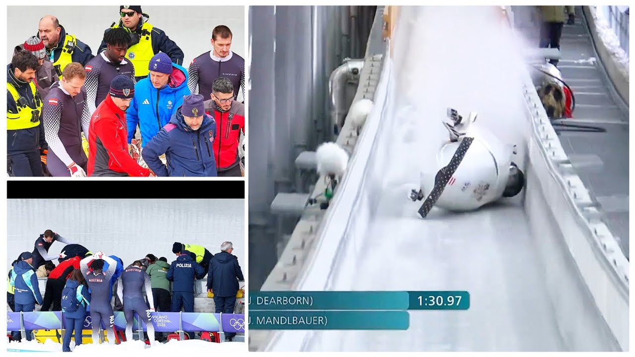 Jakob Mandlbauer Crash in four-man bobsleigh competition at Winter Olympics, Jakob Mandlbauer unfall