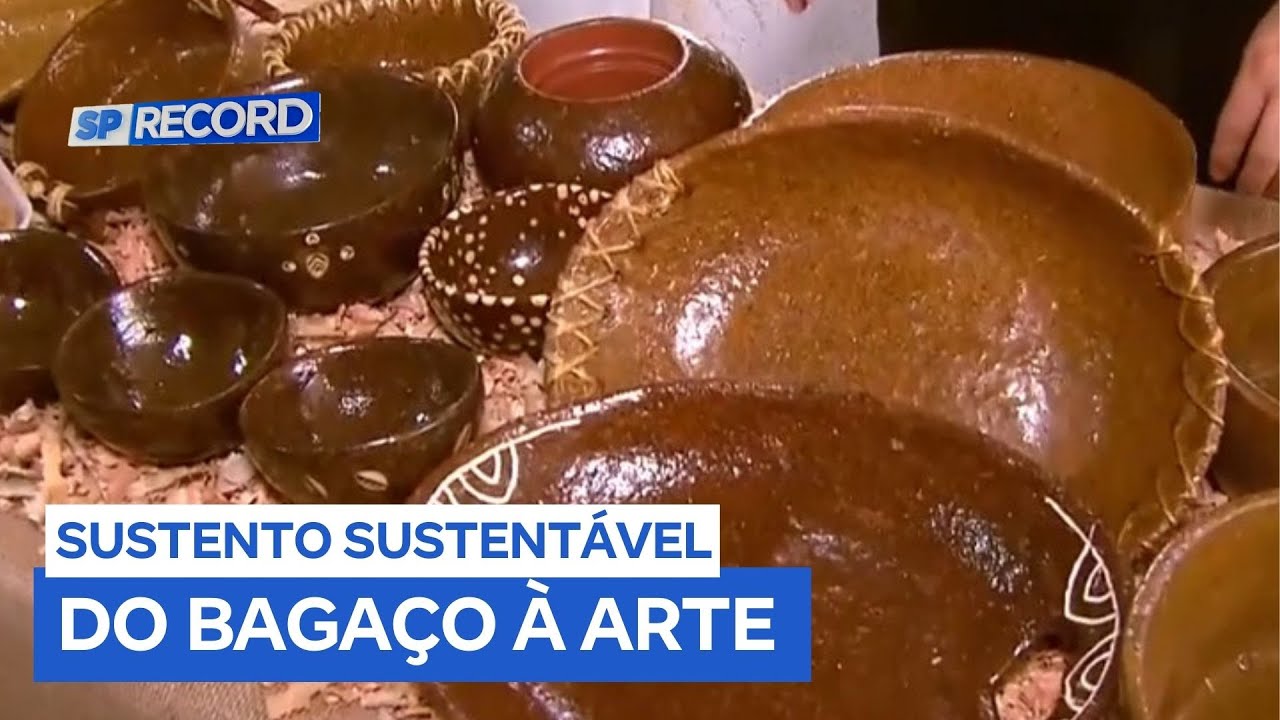 Artesã transforma bagaço de cana em bolsas e peças de decoração