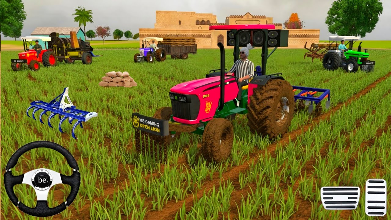 FARMING 🌿 , TRACTOR 🚜 , CULTIVATOR , ROTOWETOR TROLLEY , THRESHOR FARM HOUSE 🏡 3D GAM PLAY 