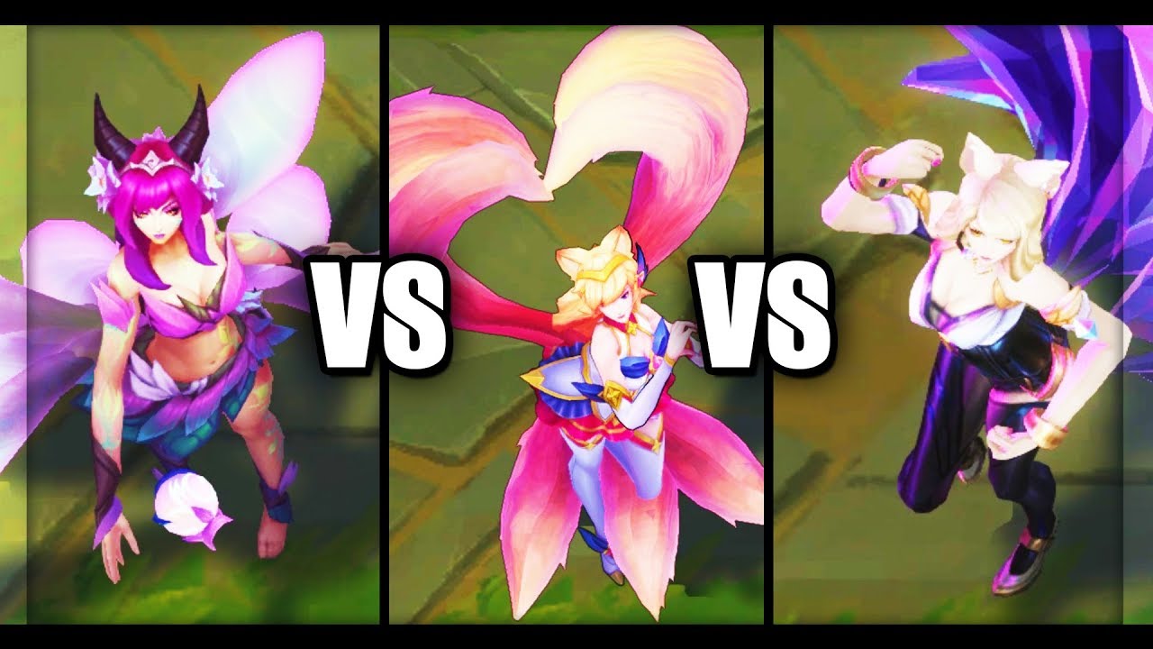 Elderwood Ahri vs Star Guardian Ahri vs KDA Ahri Skins Comparison (League of Legends)