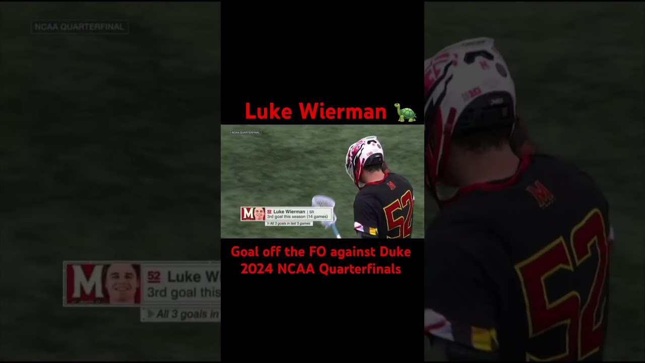 Luke Wierman | Maryland Lacrosse | Goal off the FO against Duke | 2024 NCAA Quarterfinals