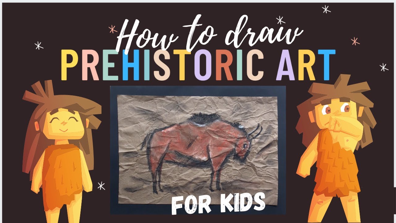 How to draw prehistoric art- Cave art inspired artwork for KIDS!