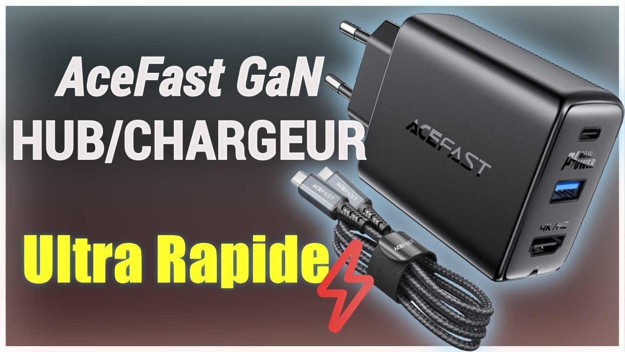 Chargeur/Hub ultra rapide⚡️60W⚡️AceFast GaN A17- TEST