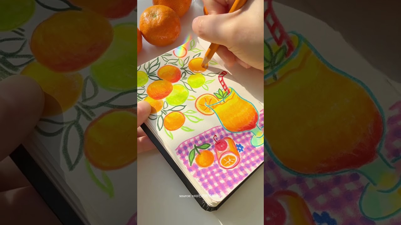 Just Colored Pencils – Perfect Summer Orange Energy!🍊🔥
