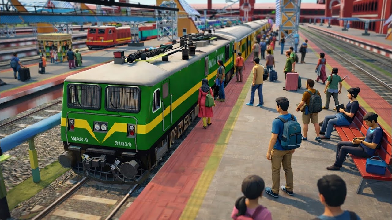 WAG-9 Loco Motive Ke Sat 🚂 Tajas Express 🚉 Channai To Bangalore 💥 Indian Train Simulator Game Video