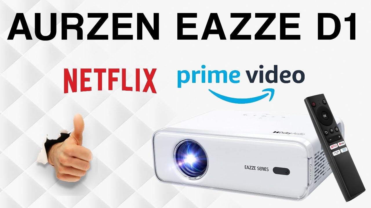 Aurzen EAZZE Series D1 HD 1080p Netflix Dolby Audio проектор