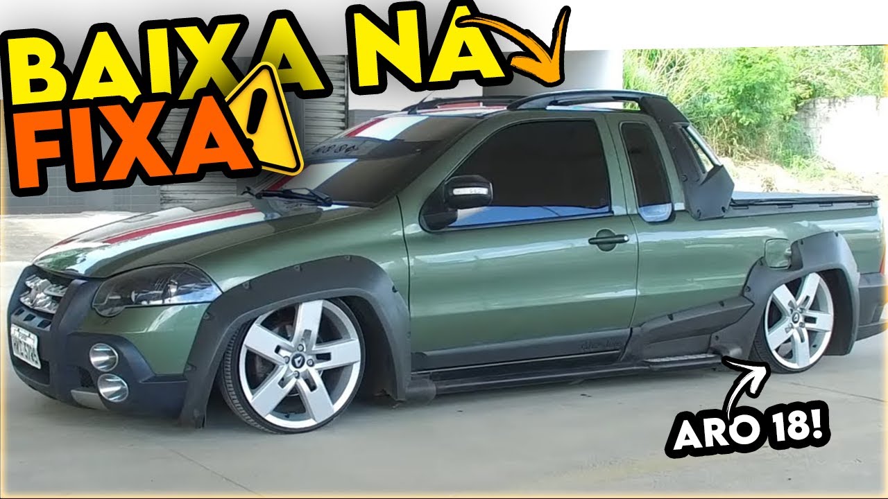 FIAT Strada Adventure aro 18 rebaixada na suspensão FIXA