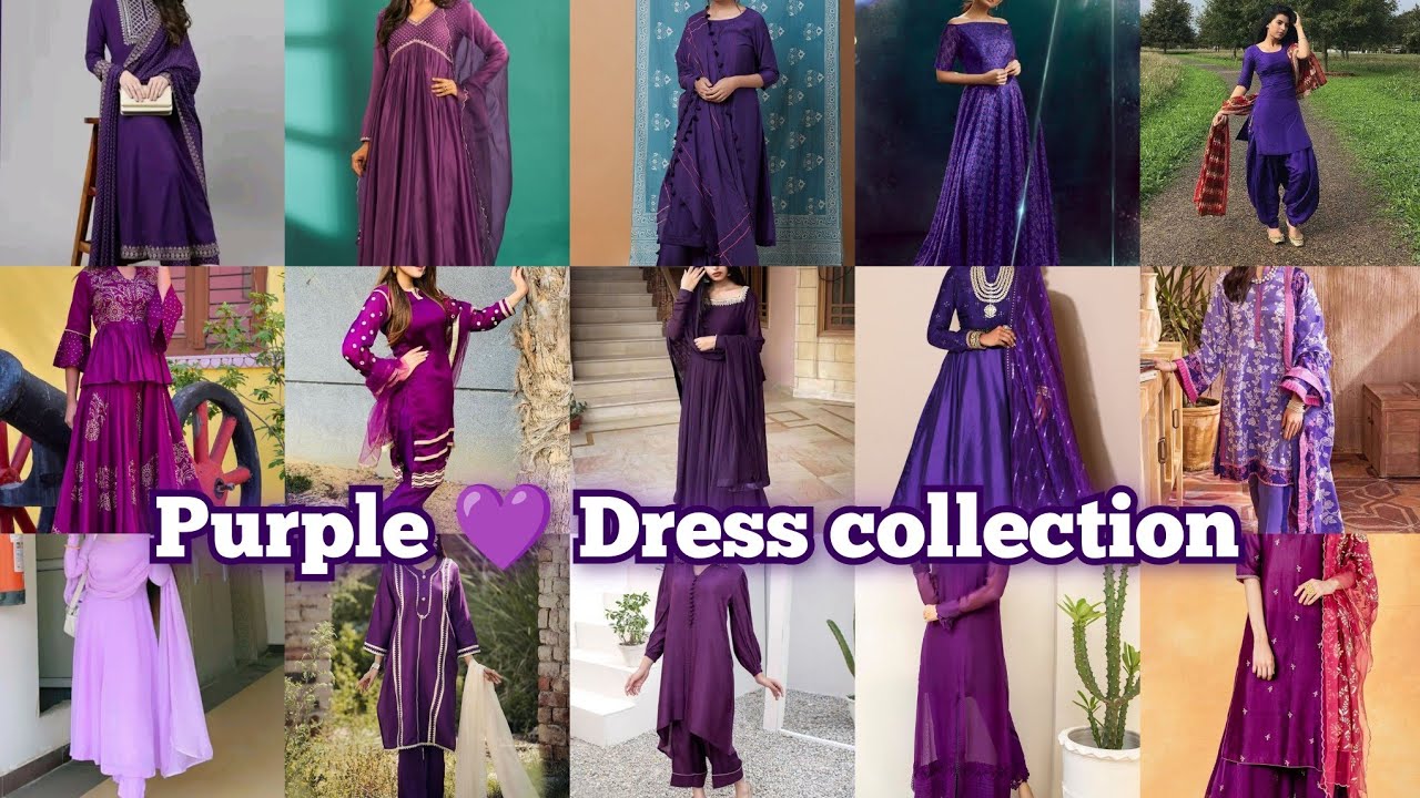 beautiful purple 💜 collection 😍| Stitched Embroidery dress design|Best design for purple dress