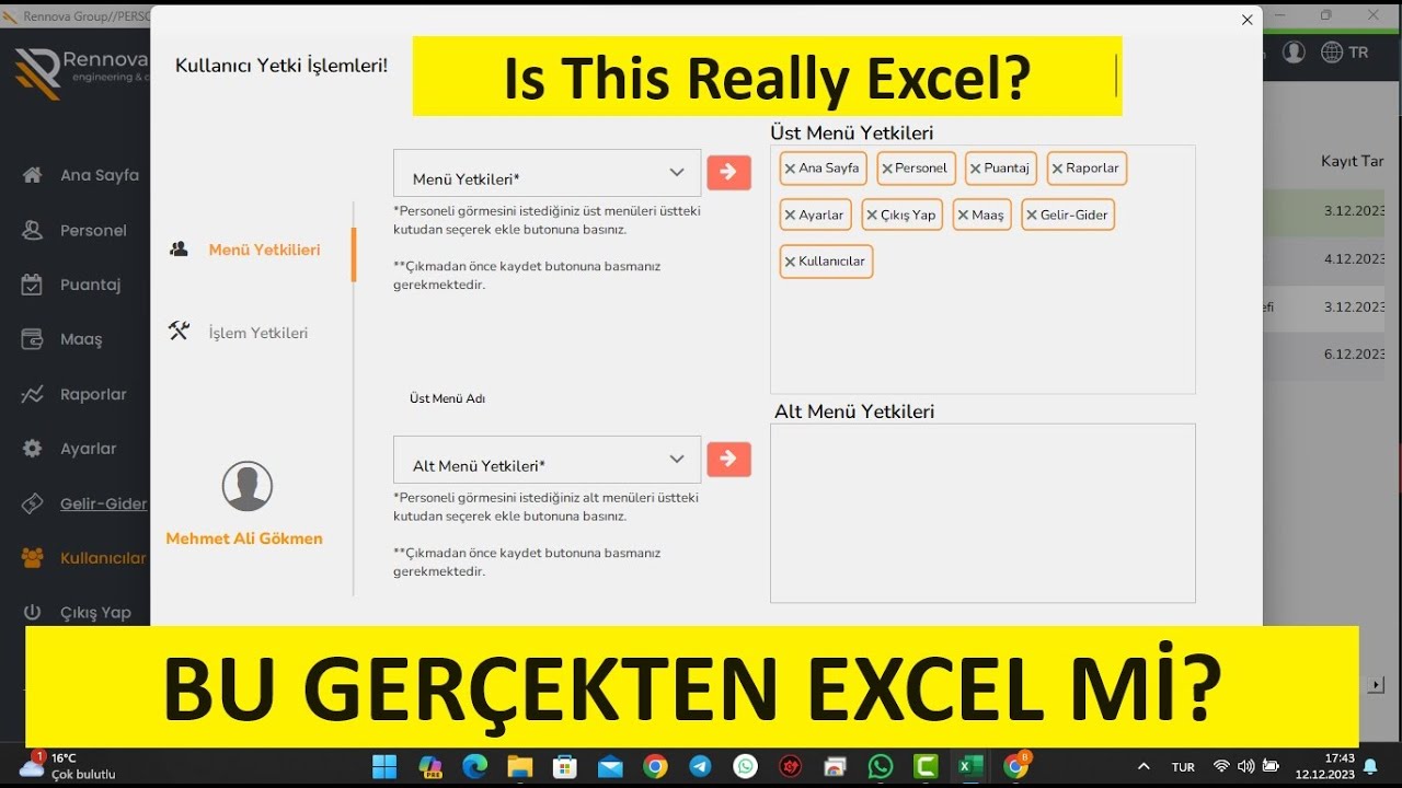 Kullanıcı Yetkilendirme / User Authorization
