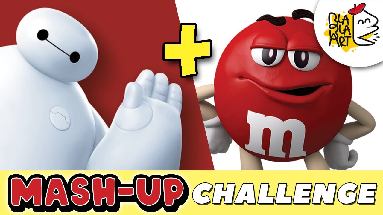 BAY MAX + M&M's FUSION | Character Mashup Drawing Art Challenge | BLABLA ART