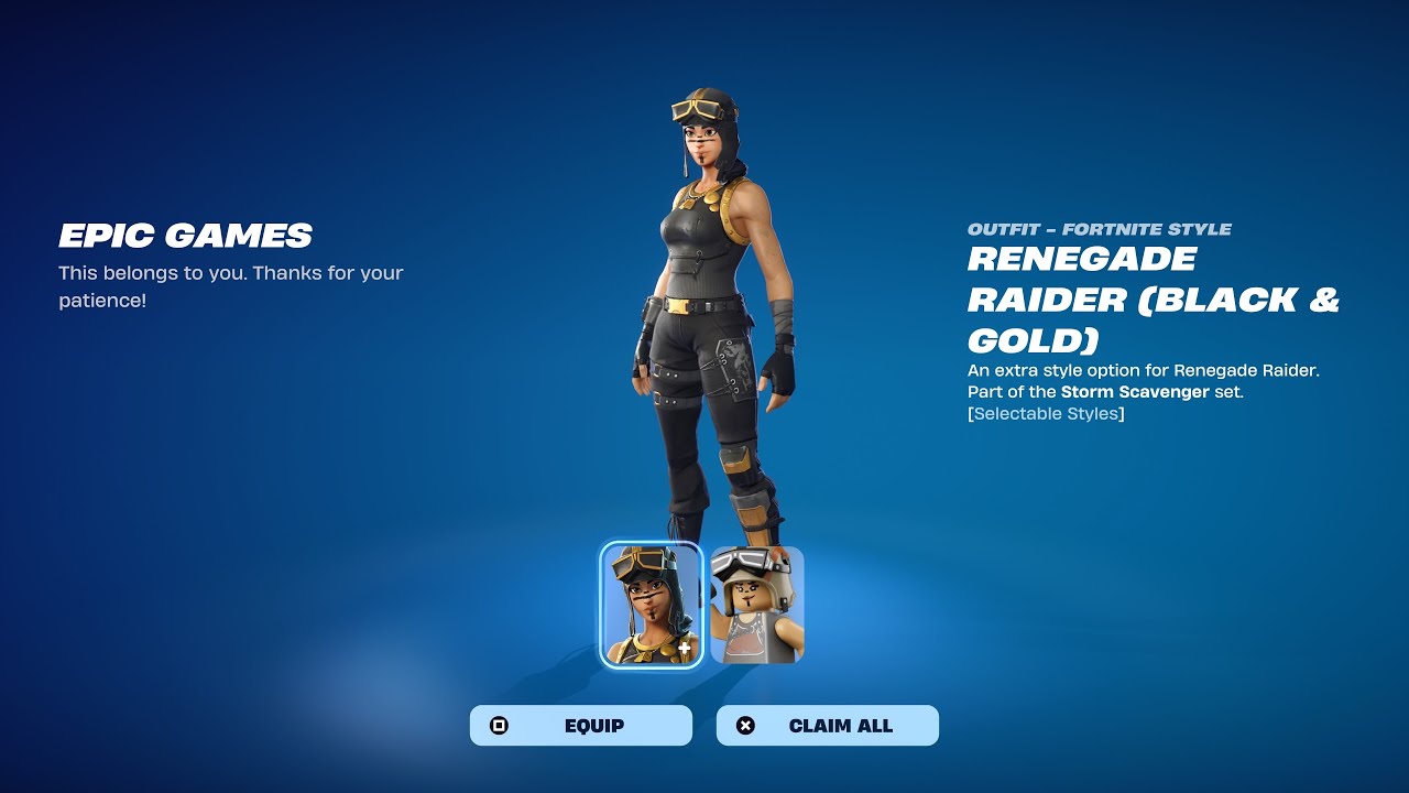 Renegade Raider *Rare Style*(Black & Gold) Gameplay (Fortnite Galactic Battle)