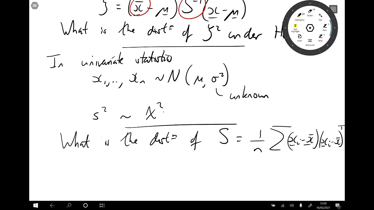 Multivariate Statistics: 7.5 The Wishart distribution