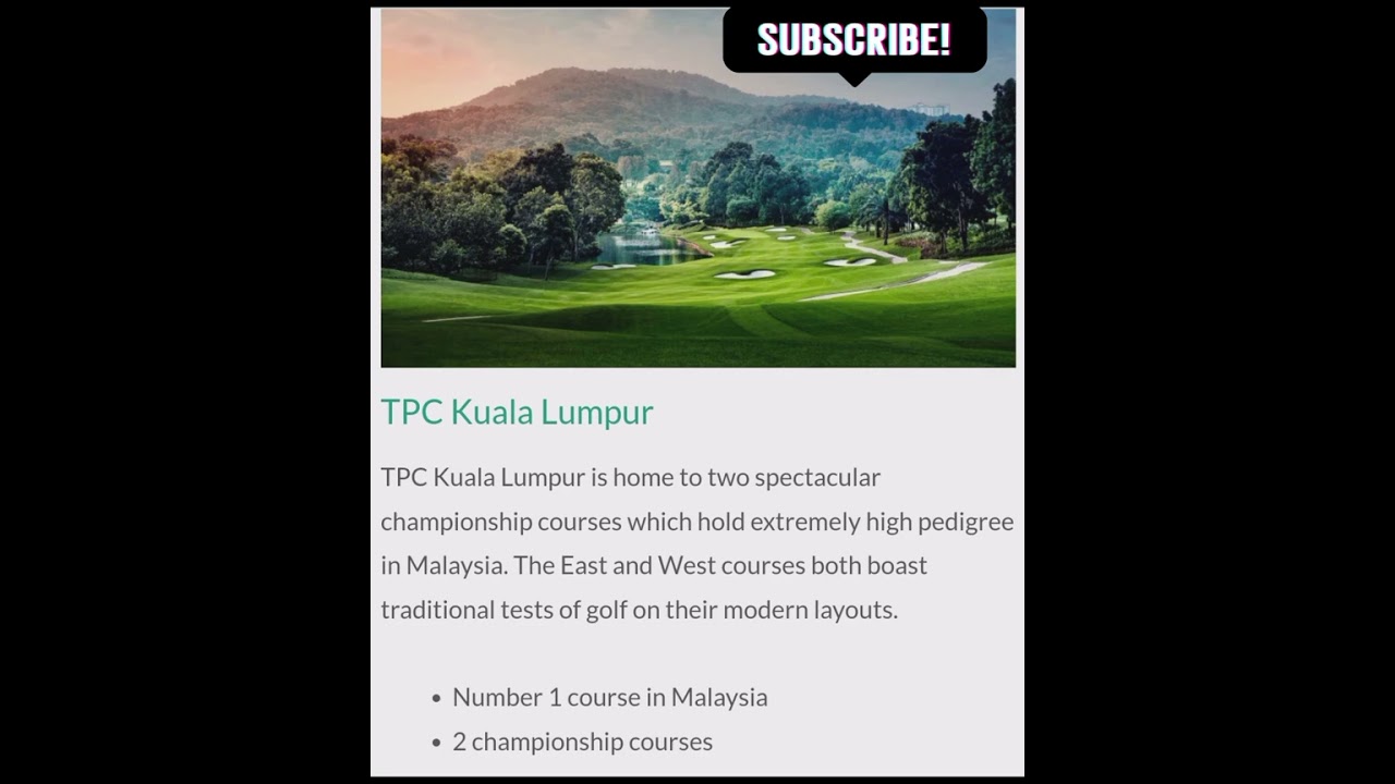 Malaysia Golf Travel Deals ! 💯🤝⛱️