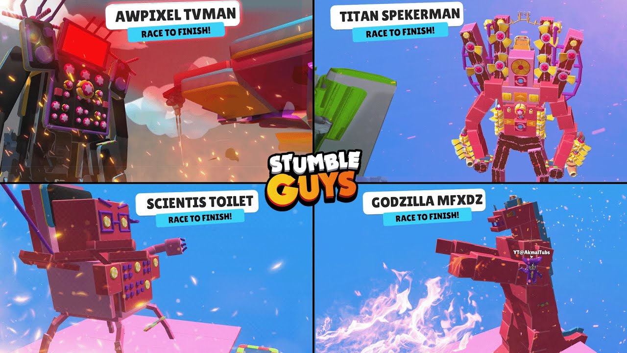 CODE MAP TITAN TVMAN, TITAN SPEAKERMAN, SCIENTIST TOILET, GODZILLA IN STUMBLE GUYS 😱