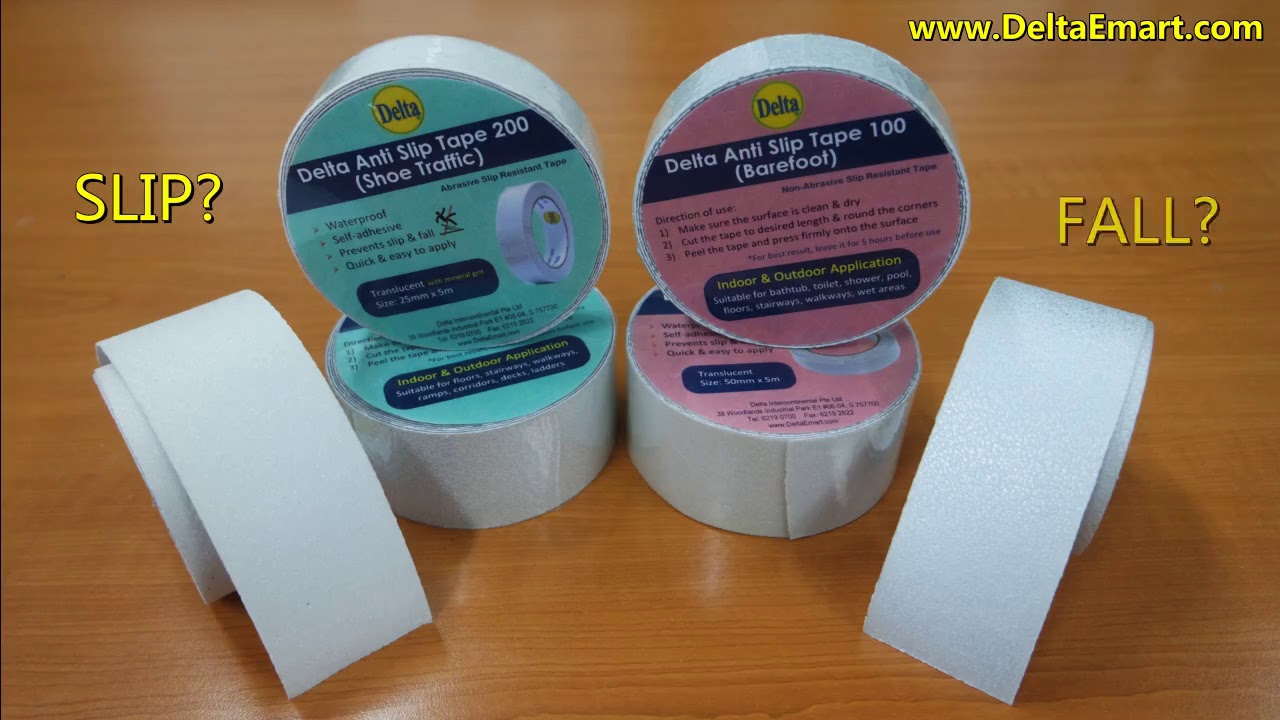 How to prevent slip and fall? Use Delta Anti Slip Tape (Barefoot) & (Shoe Traffic)!