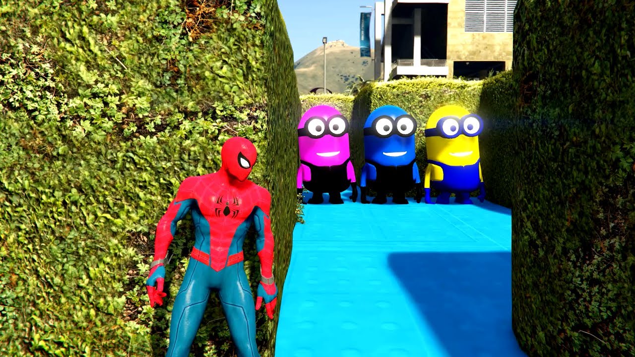 GTA 5 Funny Ragdoll Spiderman vs Blue Minion Episode 12