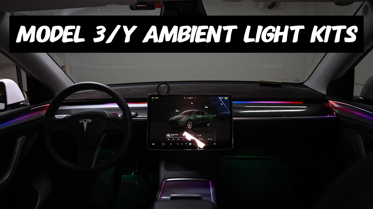 How to Install Tesla Model 3 Y Ambient Light Kits Interior LED Lighting Accessories | EVBASE