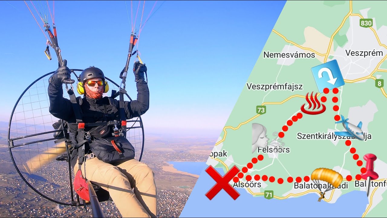Bűvös háromszög túra - PPG | Hátimotoros repülés | PPG Siklóernyőzés Balaton | Paragliding Hungary