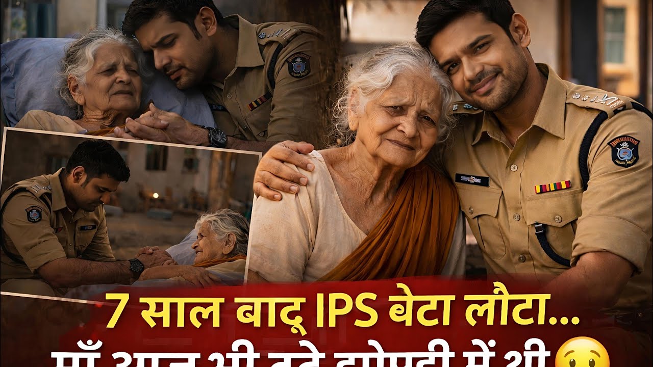 7 साल बाद IPS बेटा लौटा… माँ आज भी टूटी झोपड़ी में थी 😢