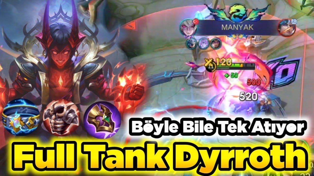 Hile Buldum!! Full Tank Dyrroth Hem Ölümsüz Hem Yok Ediyor Bu Ney Böyle Mobile Legends