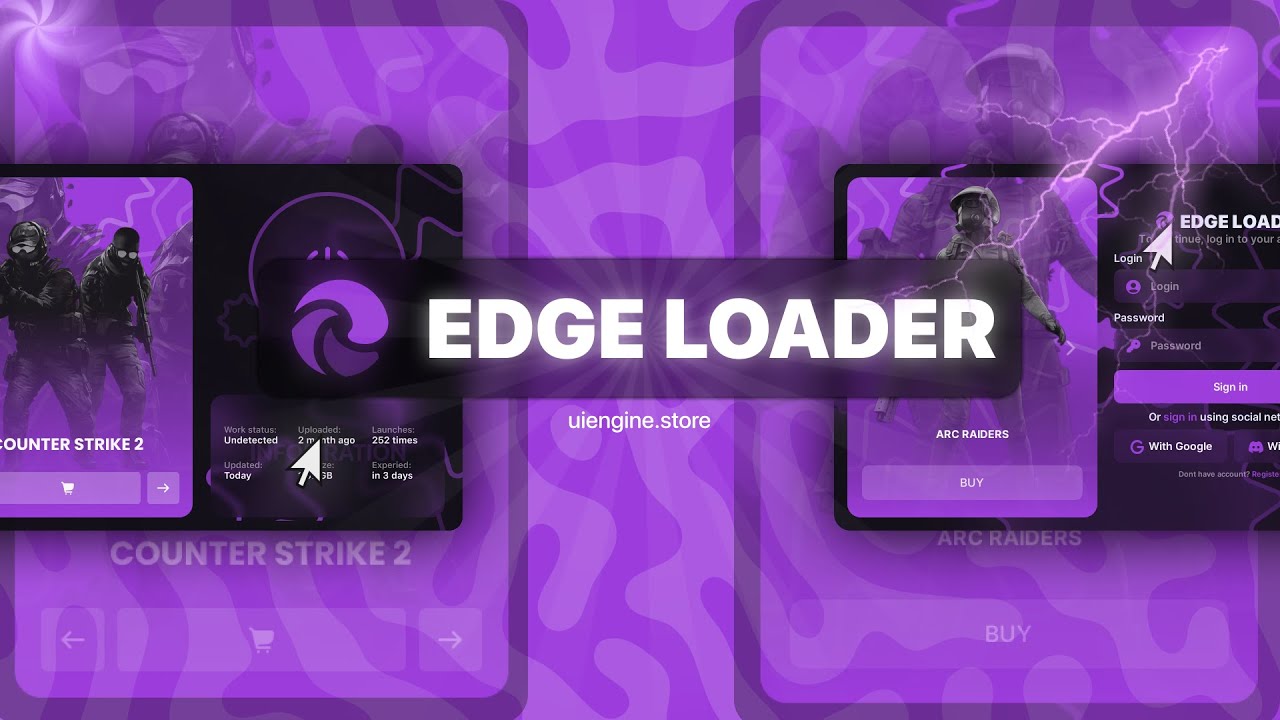 🟣 EDGE LOADER &mdash; Premium ImGui Menu UI ⚡ Clean C++ Interface