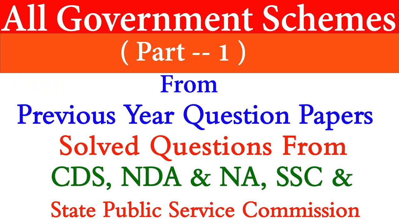 All Government Scheme Questions From Previous Year Question Papers l Part 1