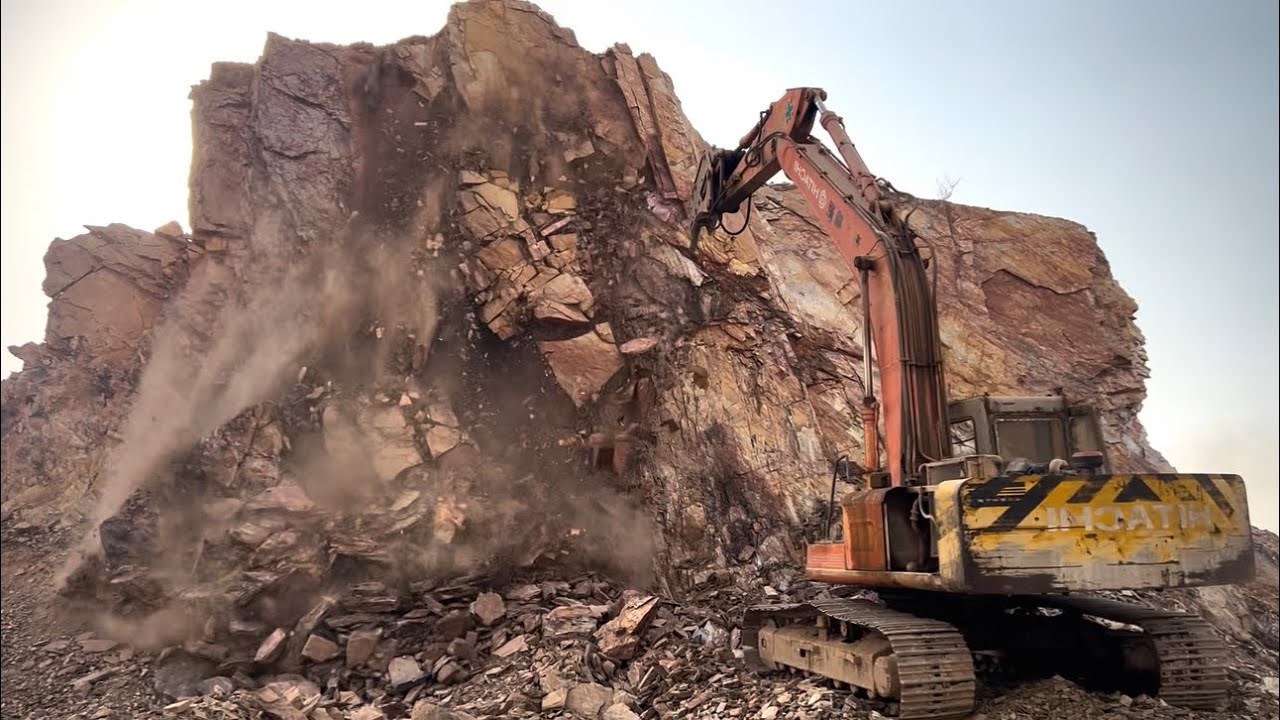 PLAYING with GIANT Rocks.ASMRRock Quarry CRUSHINGOperations Primary Jaw Crusher in action 