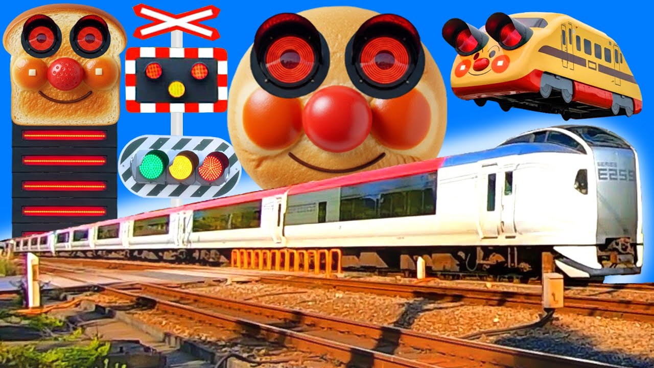 【電車】踏切動画【ふみきり 鉄道】train railway railroad level crossing あんぱん踏切