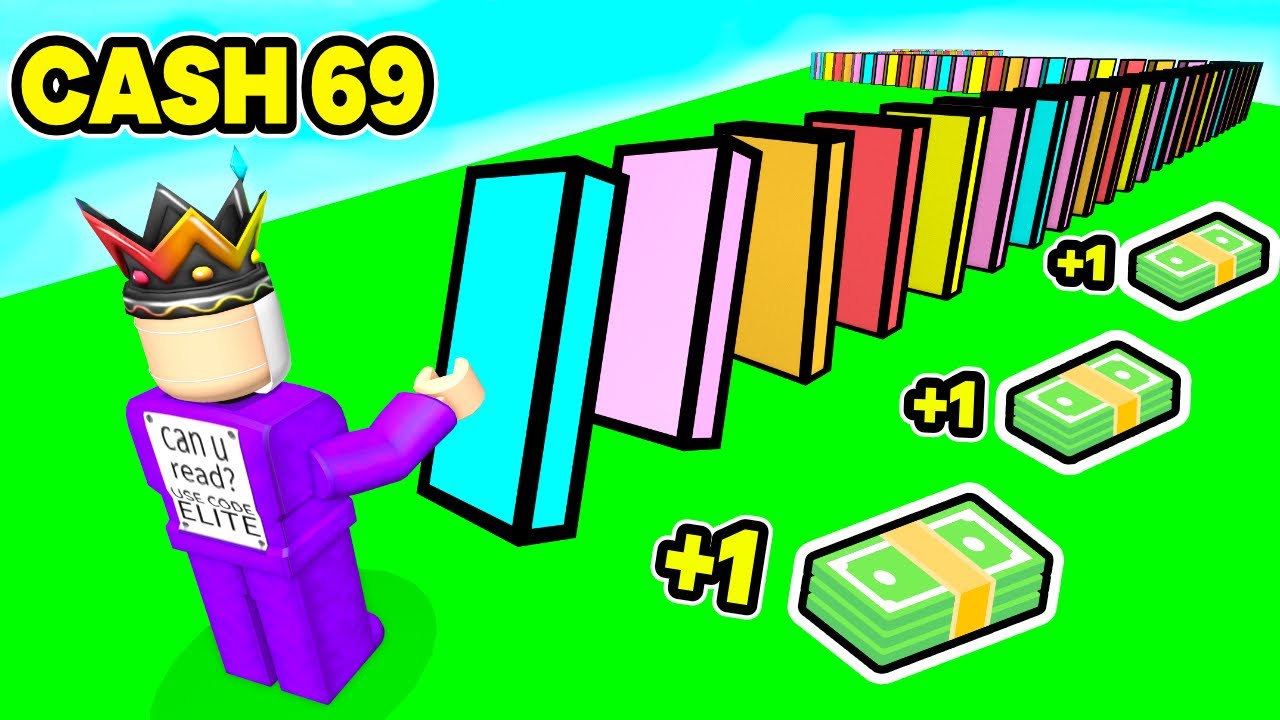 I Place Dominoes But Every Second One Falls You Get +1 Cash On Roblox
