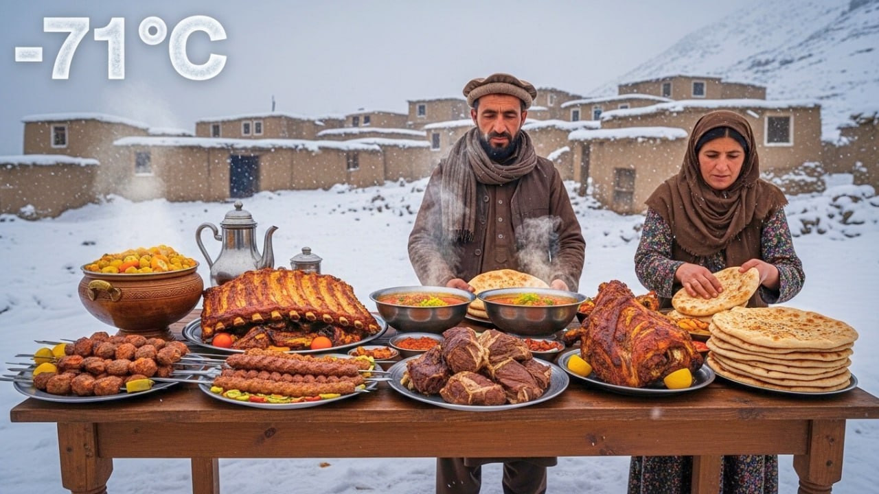 Frozen Afghanistan  A Quiet Snowy Day Cooking Traditional Food in the Mountains