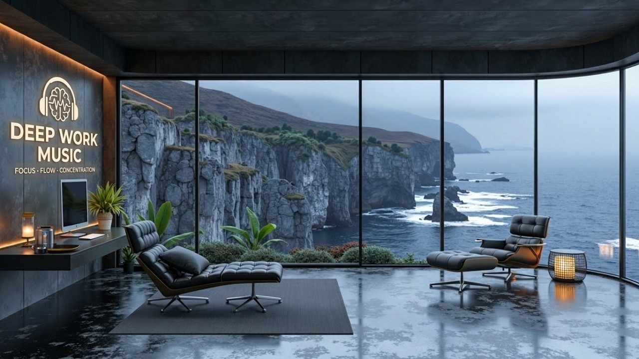 Deep Work Music ~ Cliffside View Focus ~ Ambient Productivity Background for Study & Coding
