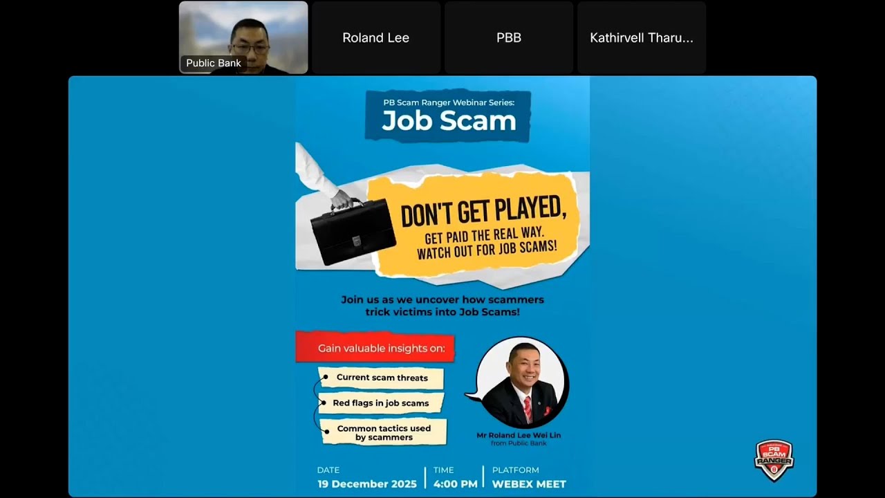 PB Scam Ranger Webinar Series - Job Scams