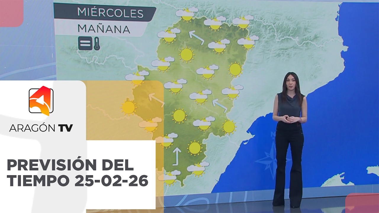 Previsión del tiempo para el miércoles 25 de febrero de 2026