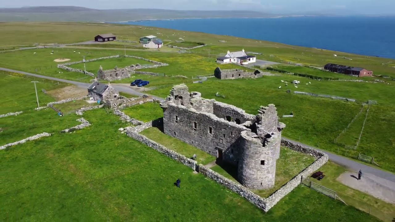Muness Castle - Unst - Shetland - Scotland (4k Drone Footage)