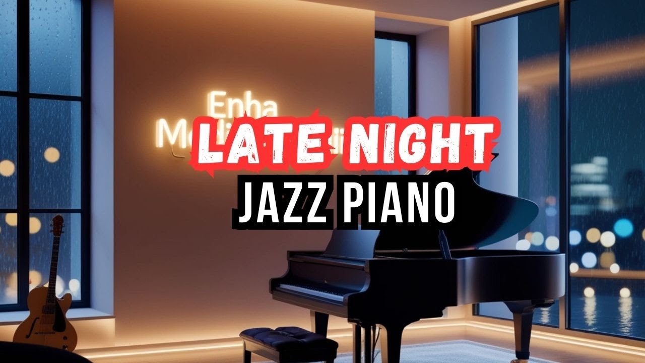 Rainy Night Smooth Jazz Piano in Apartment | Cozy Late Night Mood | Enha Mediamelodi