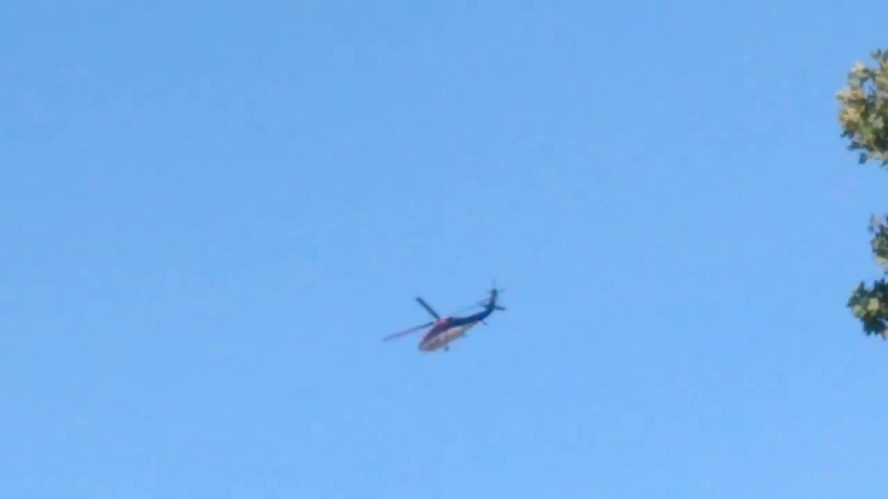 Sikorsky UH-60A Firehawk helicopter flying over my house