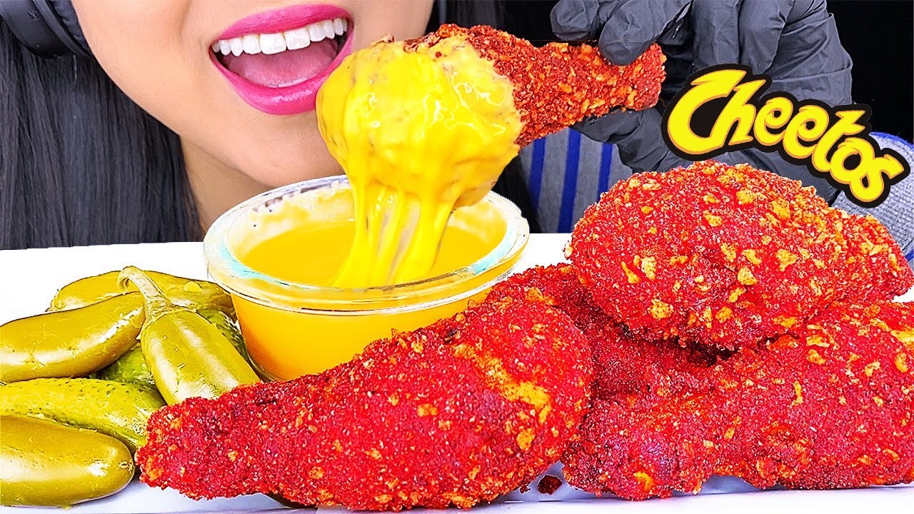 ASMR Hot Cheetos Fried Chicken with Cheese  (NO TALKING) ASMR Eating Show | ASMR Phan