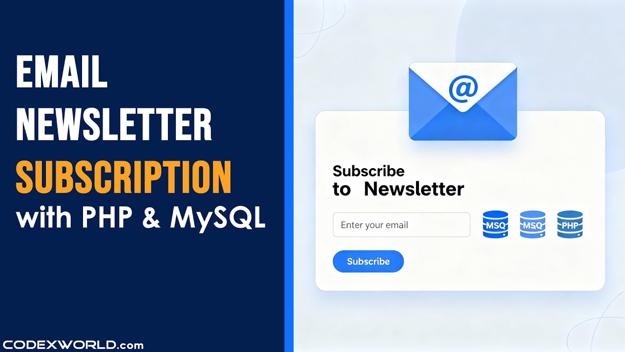 Email Newsletter Subscription using PHP & MySQL | Step-by-Step Tutorial with Source Code