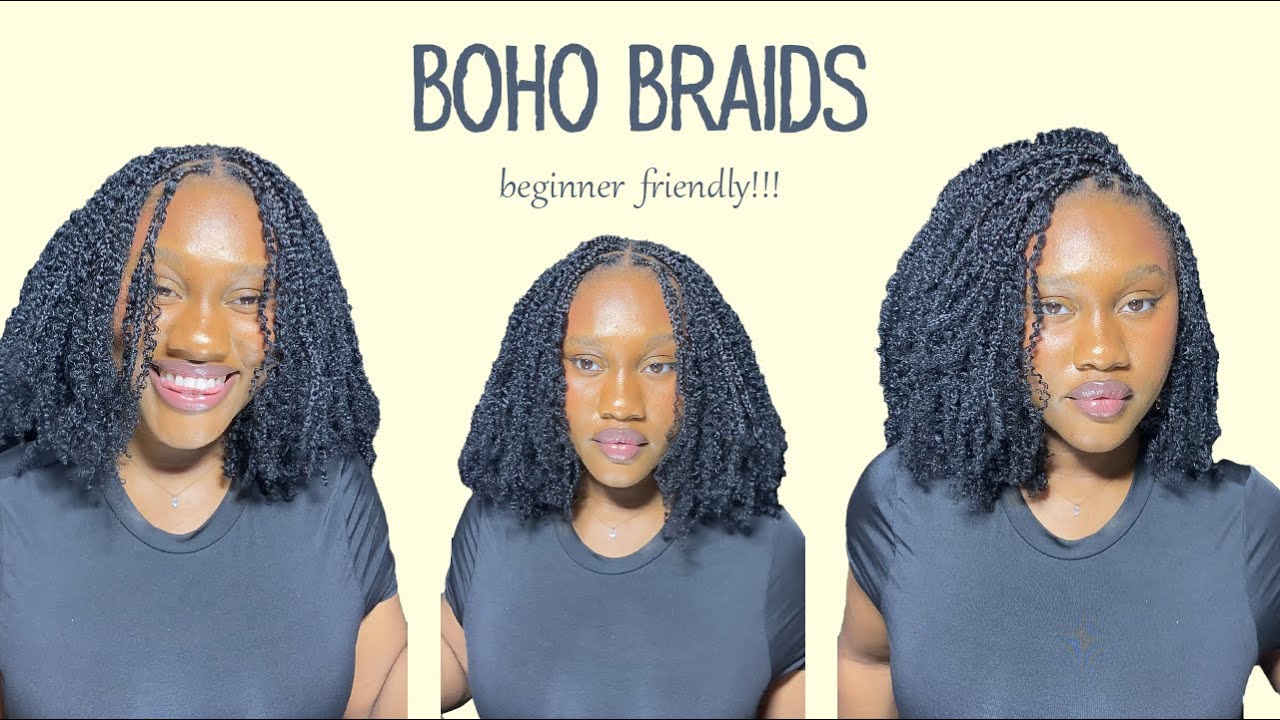 BEST BOHO BRAIDS USING Afro Kinky Coily bulk human hair from HOTBRAIDS