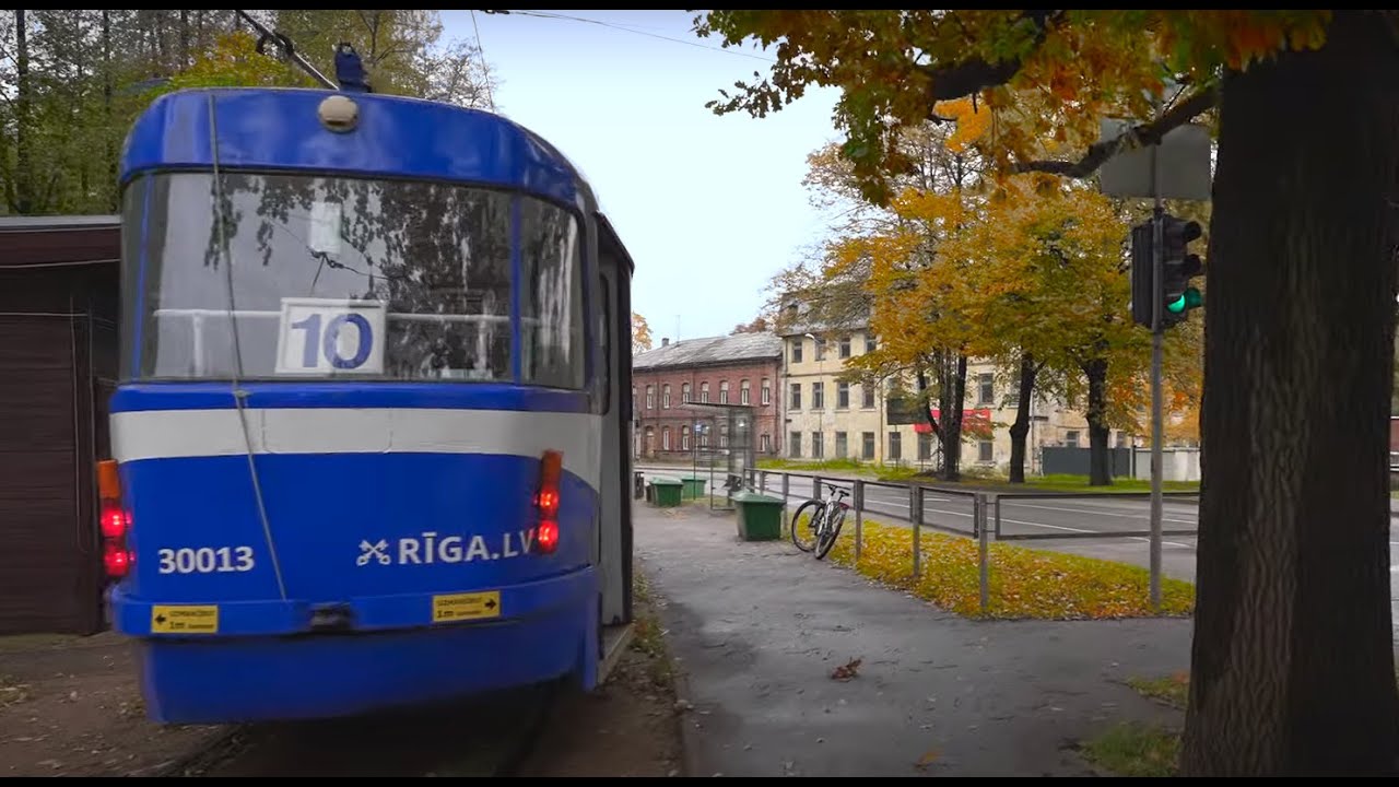 Latvia, Riga, tram 10 ride from Bišumuiža to Stacijas laukums