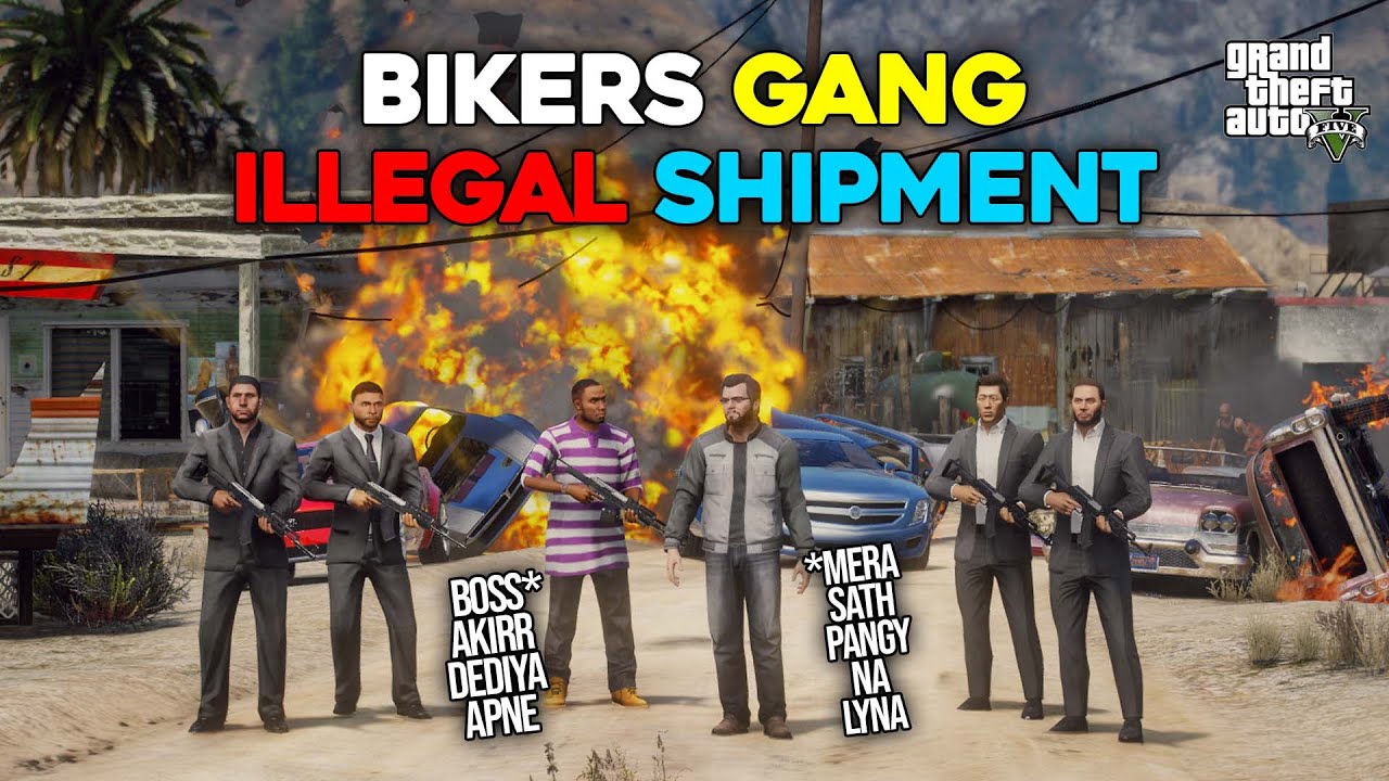 MICHAEL DESTROYED BIKERS GANG ILLEGAL SHIPMENT | GANGSTER SERIES #4 | GTA 5 PAKISTAN