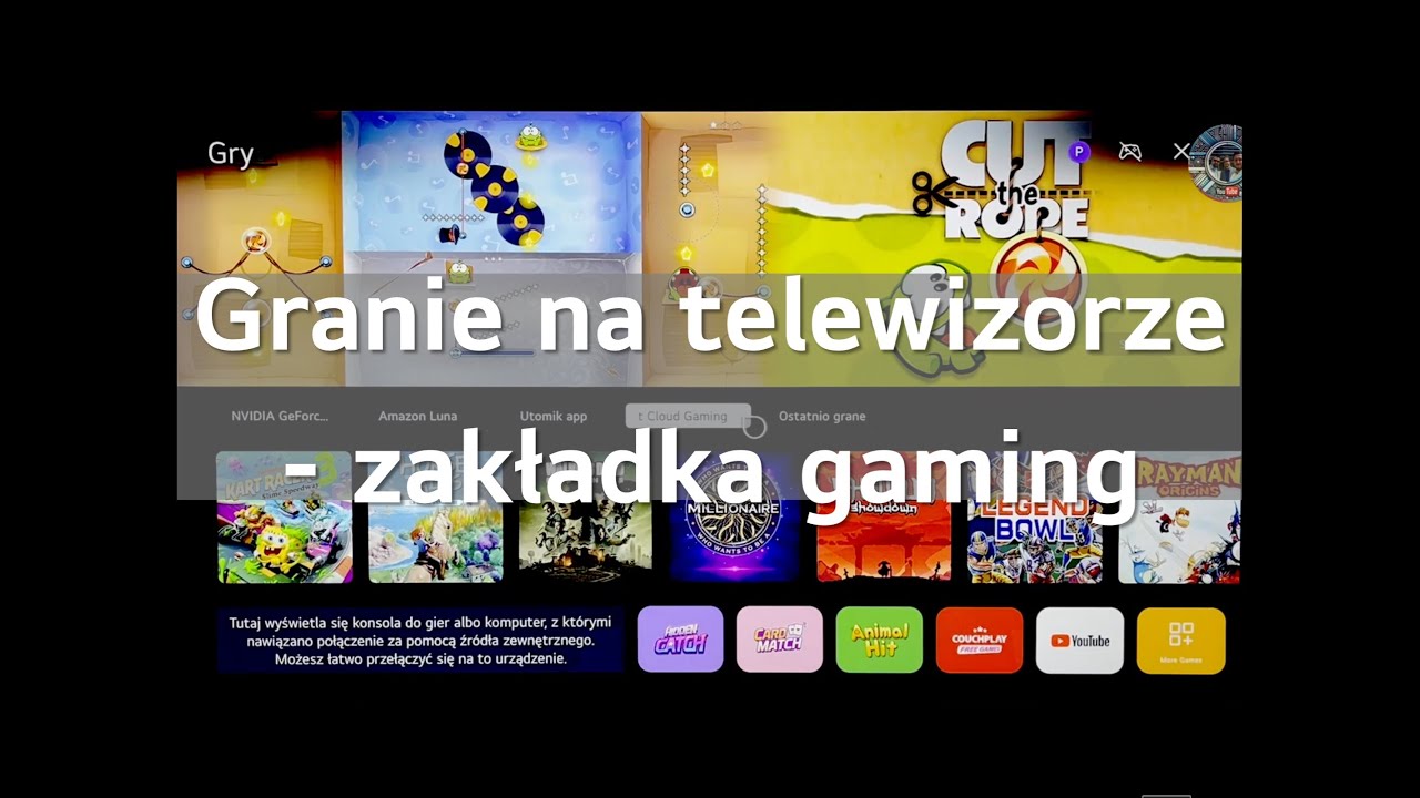 LG OLED Granie na telewizorze - zakładka gaming