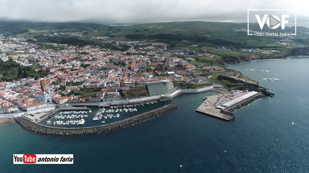 Monte Brasil e Cidade Angra - Vista aérea 2020 Ilha Terceira