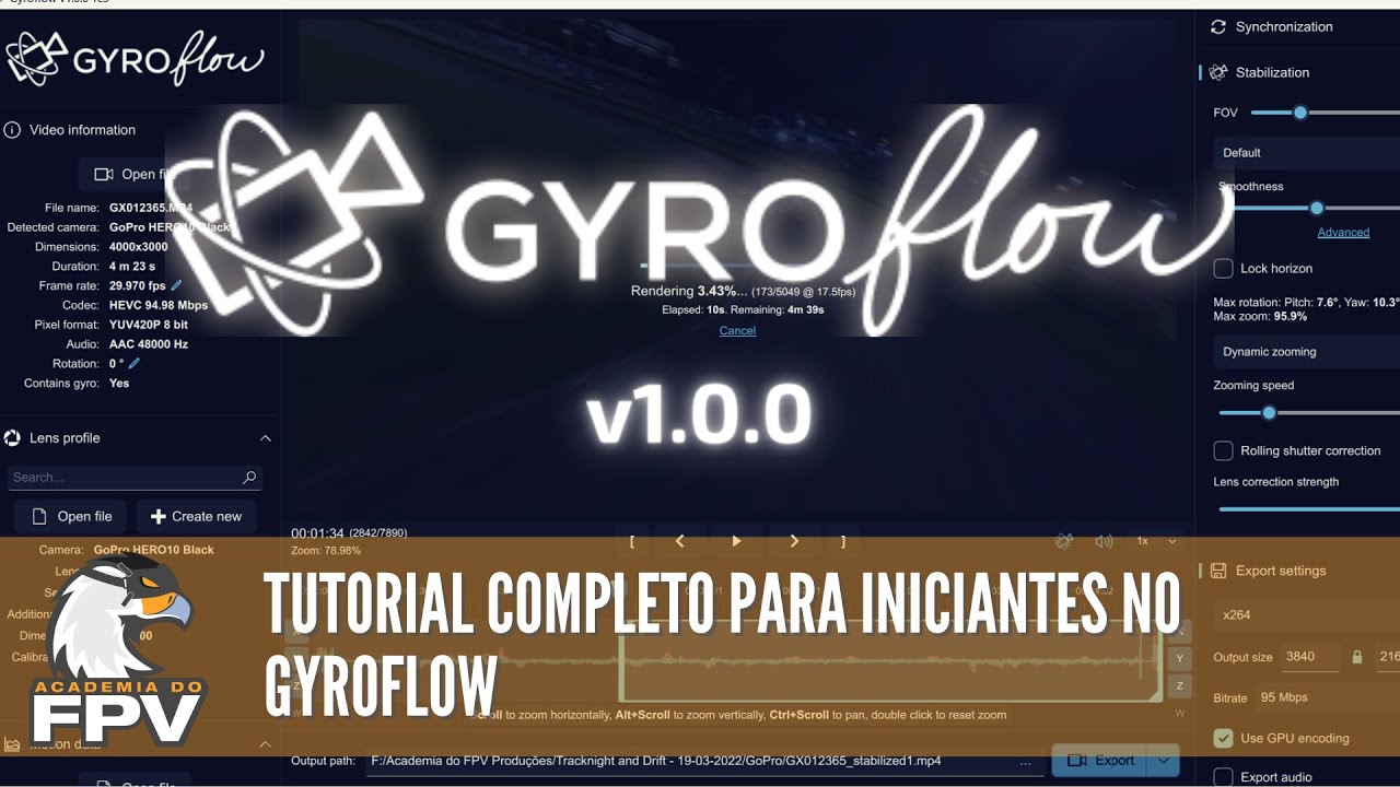 Como usar o Gyroflow: Tutorial DEFINITIVO para estabilizar seus vídeos de FPV da forma CERTA!