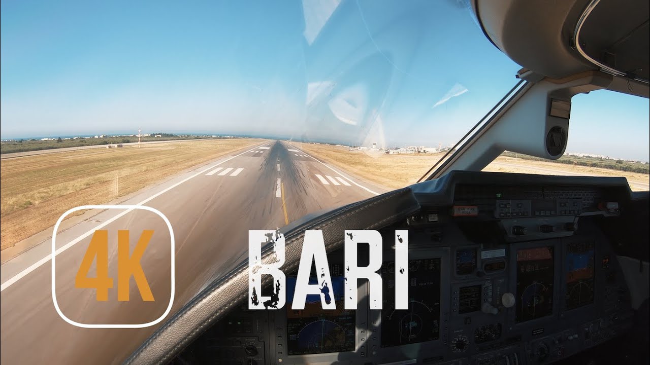 4К заход и посадка в Бари, Италия на Learjet 60XR